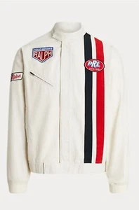 Polo Ralph Lauren Canvas Sport Racing Jacket Deckwash White Motor Patch Small - Picture 1 of 8