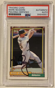 1992 Topps MARK MCGWIRE Signed Autographed Baseball Card 450 PSA/DNA Oakland A’s