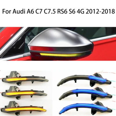 Espejo retrovisor LED dinámico intermitente lateral para Audi A6 S6 RS6 2012-2018 Foto 1 de 4