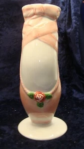 BALLERINA SLIPPER SHOE PORCELAIN VASE ~ BURTON & BURTON ~ 7.75” - Picture 1 of 7