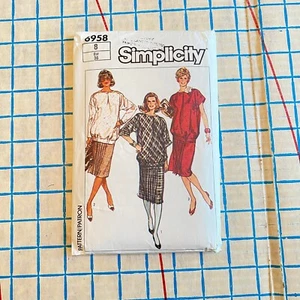 Womens Uncut 1980s Maternity Dress Pattern Size 8 Simplicity 6958 - Picture 1 of 3
