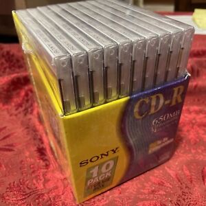 Sealed Sony CD-R 10-Pack Brand New w/Full Size Jewel Cases  650MB/74Min CDQ-74CN