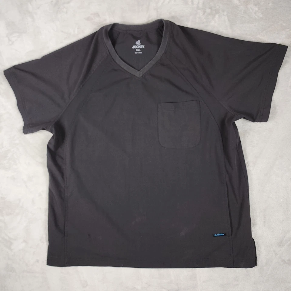 Blusa Médica Jockey Para Hombres Grande Negra Bolsillo Médico Dental Enfermera Técnica Foto 1 de 4