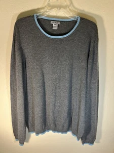 Mac & Jac Men's 100% Cashmere Crew Neck Long Sleeve Pullover Sweater Gray XL - Picture 1 of 9