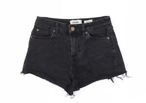 New Look Womens Black 100% Cotton Hot Pants Shorts Size 6 Regular