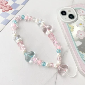 INS Bow Pendant Beaded Phone Chain Fashion Hanging Rope Women Anti-lost Lanyard - Zdjęcie 1 z 12