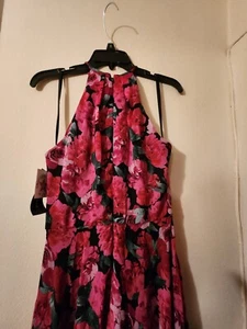 betsy & adam Floral-Print Halter Gown size 6 BNWT - Picture 1 of 20