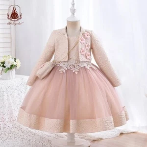 New 3pcs/set for Girl Jacquard Pattern Tulle Clothing 3D Casual Birthday Dresses - Picture 1 of 10
