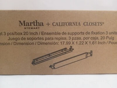 Soporte de estante California Closets, grafito, 20 pulgadas, paquete de 3 Foto 1 de 4