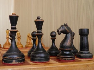 Vintage, Soviet, wooden, weighted, tournament chess set "Botvinnik" Chess BFII - Picture 1 of 10