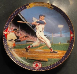 1995 "Ted Williams: Last Time At Bat" Vintage Plate Boston Red Sox w/Bat RARE - Picture 1 of 2