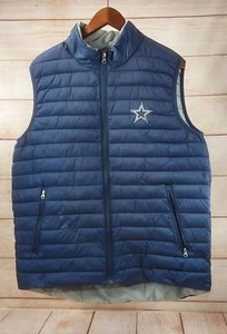 GIII Apparel Group Puffer Mens Vest Full Zip Sleeveless Vintage Puffy Coat Blue - Picture 1 of 11