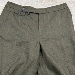Lauren Ralph Lauren Hose Damen 10 braun Wolle kariert Bündchen klassisch Arbeitskleidung - Bild 1 von 14