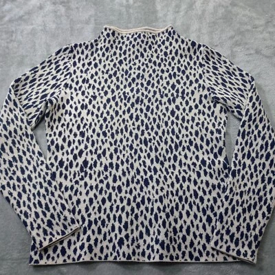 Suéter Ann Taylor Talla M Guepardo Estampado Animal Mezcla de Lana Cuello Simulado Pullover Foto 1 de 4