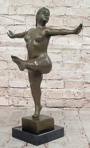 Signed Bronze marble Nude Statue Art Fernando Botero Female Sculpture Figurine - Picture 1 of 10