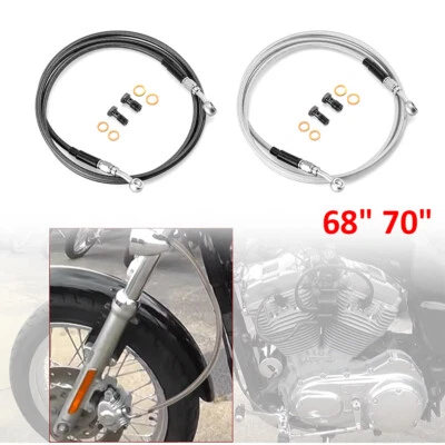 Kit de línea de freno superior ABS de 68" 70" delantero para Harley Touring 12" 14" 16" 18" simios Foto 1 de 4