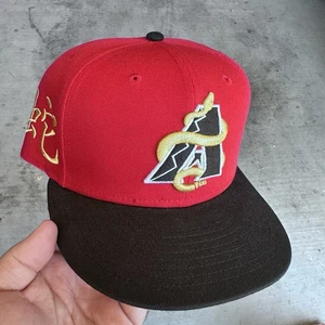 Size 7 3/4 Red Arizona Diamondbacks Fitted Baseball Hat Chinese New Year Version - Picture 1 of 3