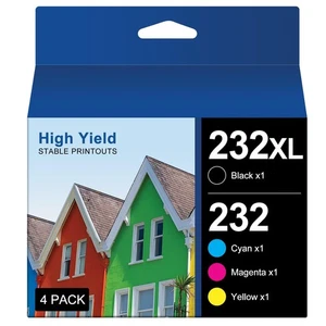4 Pack 232XL Ink Cartridges For Epson 232 XP-4200 XP-4205 WF-2930 WF-2950 New - Picture 1 of 2