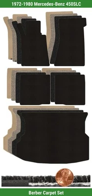 Juego de alfombrillas bereber personalizadas para Mercedes-Benz 450SLC 1972-1980 (5 piezas) #XMD Foto 1 de 4