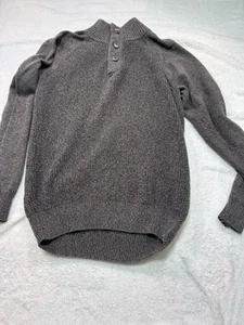 Weatherproof Vintage Men's 1/4 Button Cable Knit Sweater Gray/brown XL 100 Cotto - Picture 1 of 10