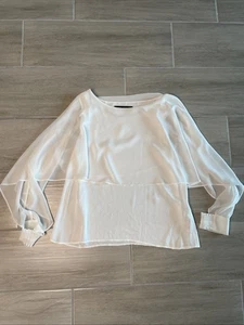 ZARA Woman’s Shear White Top| Open Sleeve | White | Size M - Picture 1 of 6