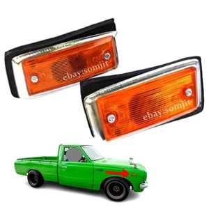 SIDE MARKER TURN SIGNAL LAMP LIGHT AMBER PAIR For 74-78 Toyota Hilux RN20 RN25 . - Picture 1 of 6