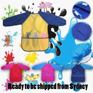 Waterproof Art Smock long sleeve kids painting shirt paint apron school - L - Picture 1 of 5