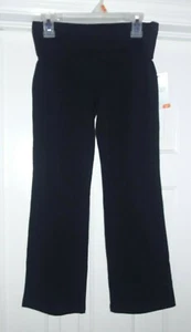 💥 Girl's New M Danskin Black Yoga Pants Fold-over Waist Nwt 7-8 Girls Athletic - Picture 1 of 5