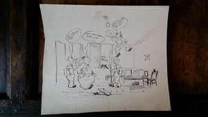 1940'S WWII RAF LARGE ORIGINAL MILITARY CARTOON PEN & INK -  COPP WOT A LIFE - Picture 1 of 6