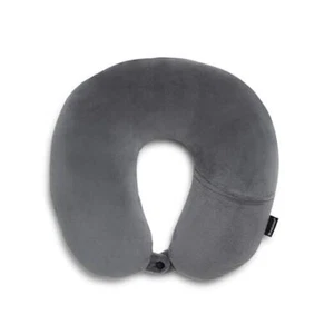 Microbead Travel Head and Neck Pillow Lightweight and Plush with Dark Grey - Picture 1 of 8