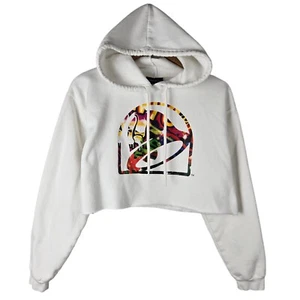 Forever 21 x Taco Bell Women's White Crop Hoodie Sweatshirt Sz M - Picture 1 of 4