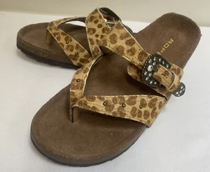 Roper Sandals Women's Size 6 Leather Tan Animal Print NWT - Picture 1 of 7