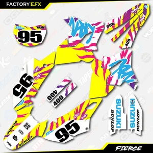 Kit de gráficos retro amarillo Fierce Polisport Restyle para Suzuki Drz400 Drz400sm - Imagen 1 de 8