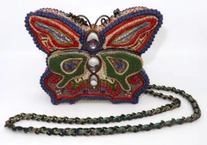 Mary Frances FLUTTER BY #0906 Bejeweled Top Lift Box Bag Purse, 7 1/2" - Picture 1 of 12