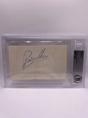 Bobby Cox Signed Index Card Beckett Auto Braves HOF - Image 1 of 2