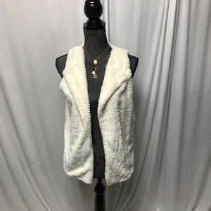 Faded Glory Cream Faux Fur Vest Girls Size XL 14-16 Soft Fuzzy Lined Open Front - Picture 1 of 9
