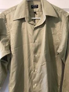 Arrow fitted celery green Striped wrinkle free men’s button up Small 32/33 14.5 - Picture 1 of 3