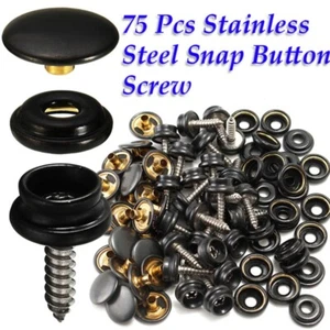 Push Button Stainless Steel Set Tarpaulin Tarpaulin Canopy Boat Camping Sew-free - Picture 1 of 12