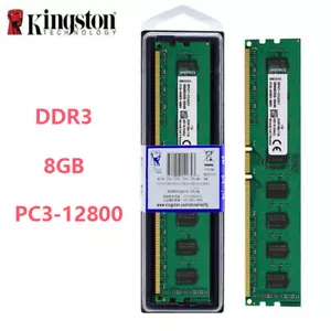 Kingston DDR3 8GB 16GB 32GB 1600MHZ PC3-12800 240pin Desktop Computer Memory RAM - Picture 1 of 12