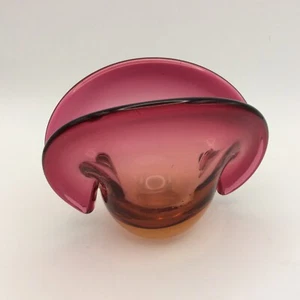 Murano Seguso Dalla Venezia rosa & orange biomorphe Muschel Vase - rosa + orange - Bild 1 von 13