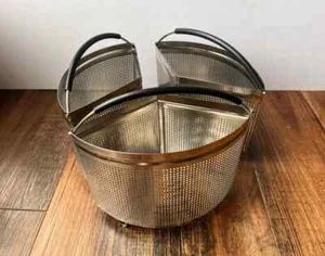 Hatrigo 18/8 Stainless Steel 3 Piece Divided Individual Steamer Baskets - Picture 1 of 3