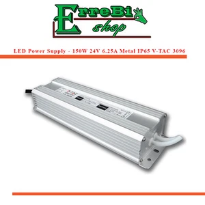 FUENTE DE ALIMENTACION TRANSFORMADOR 24V 150W METAL IP65 PARA STRIP LED V-TAC - Foto 1 di 1