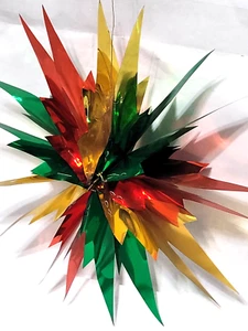 Vintage CHRISTMAS Holiday 8" Foil Pull Up decoration Japan ?? - Picture 1 of 5