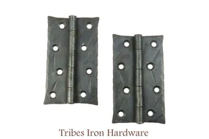 2 bisagras martilladas de 4" con cuaderno puerta de granero negro rústico hierro forjado de alta resistencia - Imagen 1 de 6