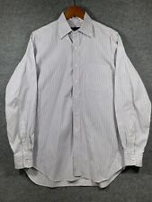 Kenneth Gordon Button Down Oxford Dress Shirt Men's 16-35 White/Blue Stripe USA