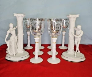 Juego de 10 Candelabros y 8 Copas Romeo y Julieta De Colección '86-'88 Hecho en Austria - Imagen 1 de 21