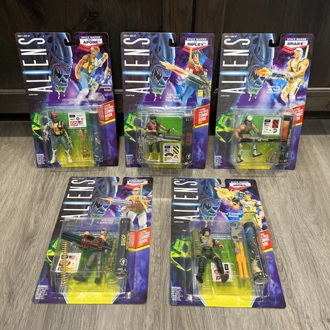 1992 Kenner Aliens Space Marines Lot Bishop Hicks Drake Apone Ripley Sealed Cover