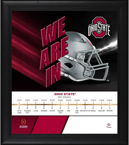 Ohio State Buckeyes Framed 15x17 2022 College Football Playoff We're In Collage Cover