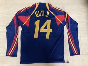 Guti Adidas Spain soccer Jersey Long Sleeve #14 Size 6 F/S Real Madrid