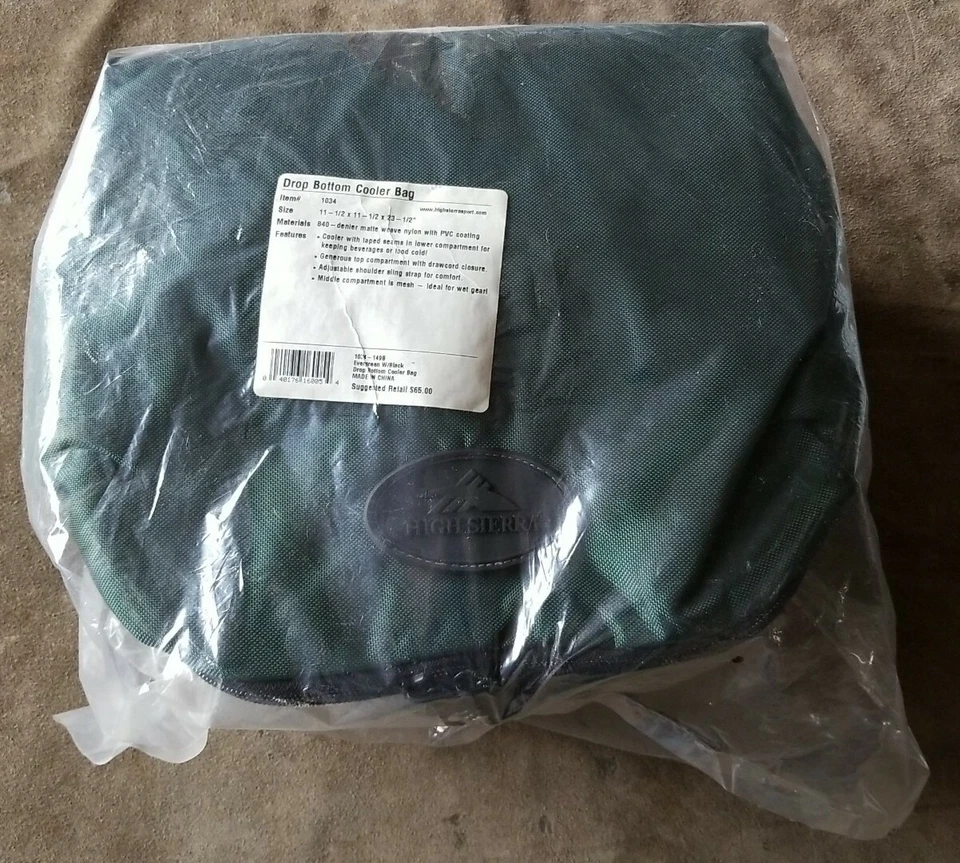 Green Tri-Compartment Drop Bottom Travel Picnic Lunch Camping Beach Cooler Bag Foto 1 de 4